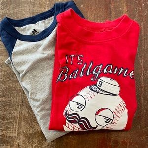 Baseball season tee and 3/4 sleeve shirts for boys